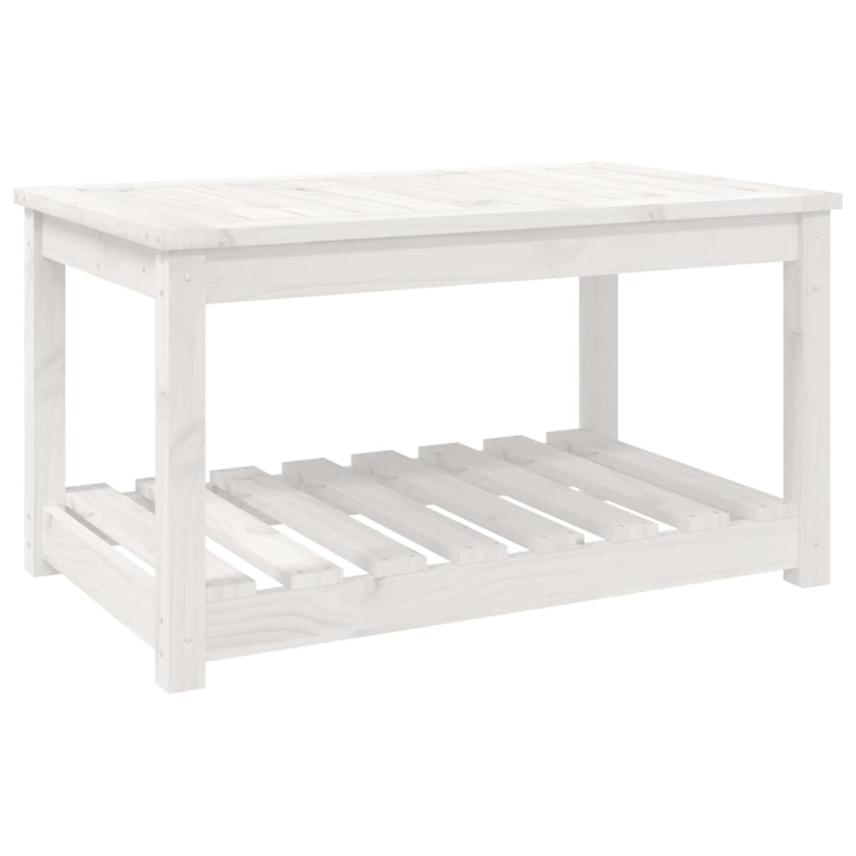 vidaXL Stolik ogrodowy, biały, 82,5x50,5x45 cm, lite drewno sosnowe