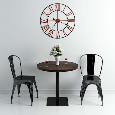 vidaXL Zegar ścienny, metal, 58 cm, czerwony