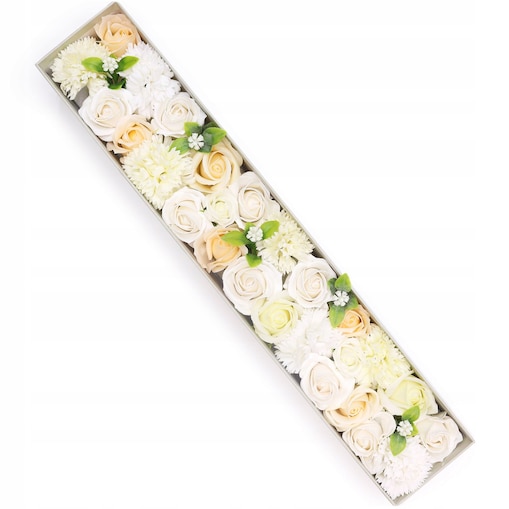 FLOWER BOX DŁUGI pudełko kwiatów MYDLANYCH pachną na urodziny ŚLUB komunia