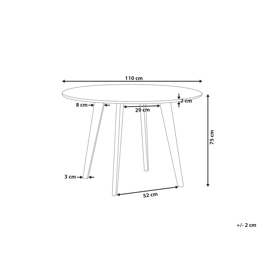 Stół do jadalni okrągły ⌀ 110 cm efekt marmuru z czarnym MOSBY