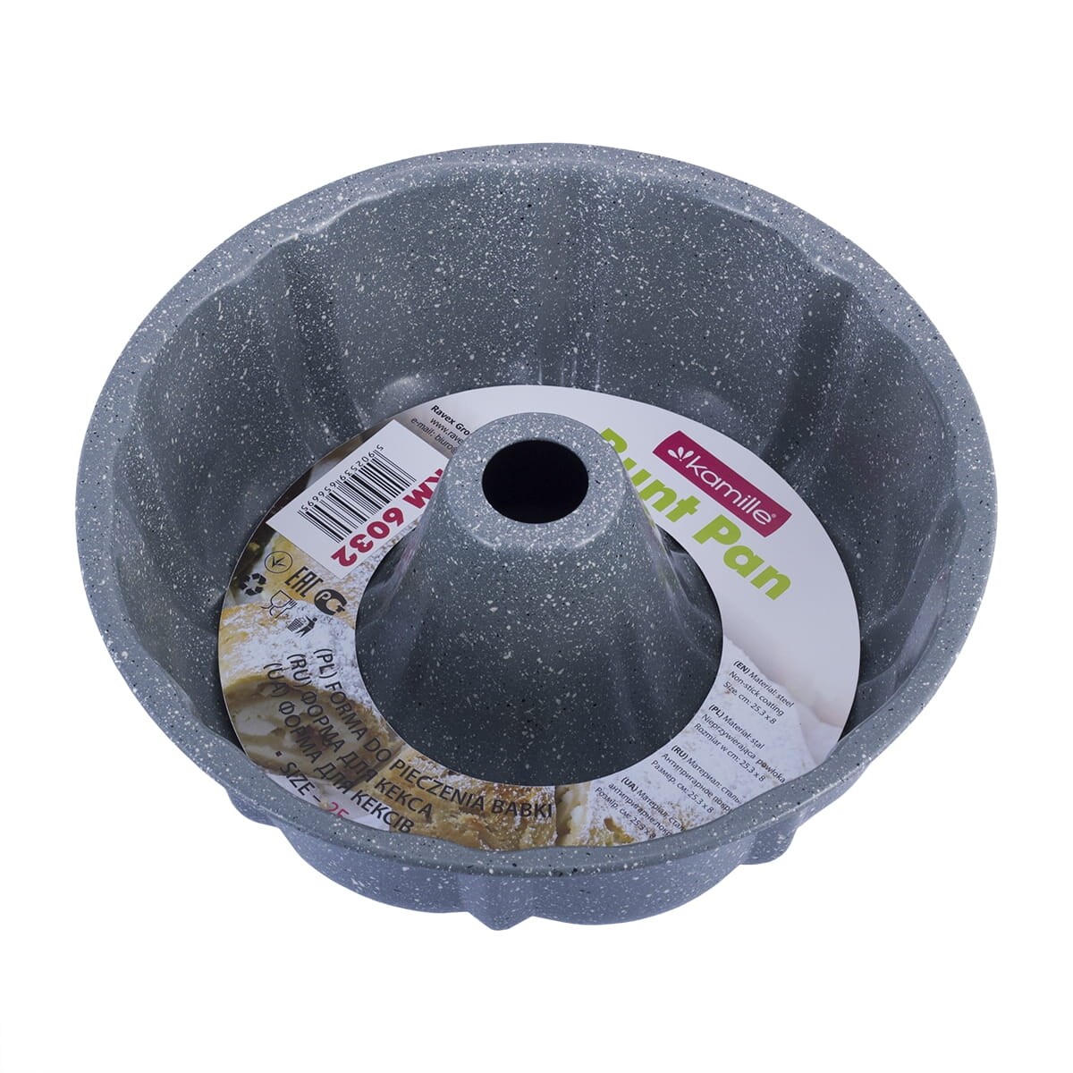 Forma blacha do pieczenia ciasta babki z powłoką marmurkową 25cm KAMILLE