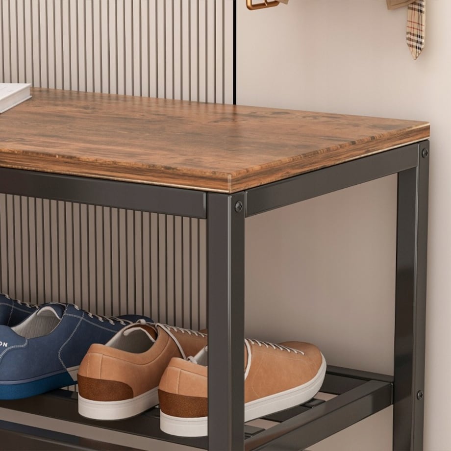 Szafka na buty obuwie półka czarna regał przedpokoju stojak industrialny