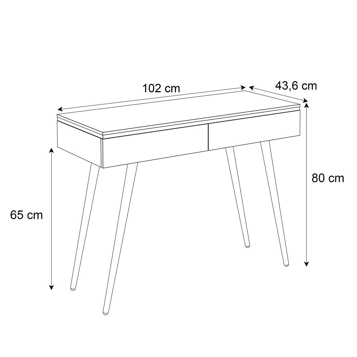Konsola AURORA-S z szufladami biały połysk