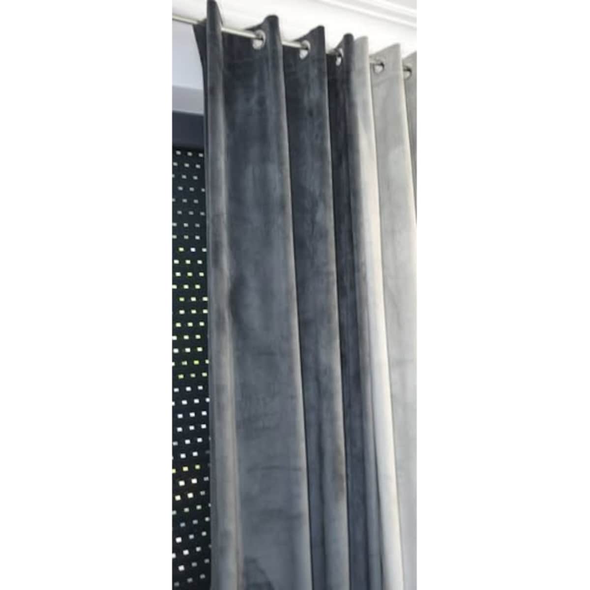 Zasłona welurowa gładka | 140x250 cm przelotki | szary