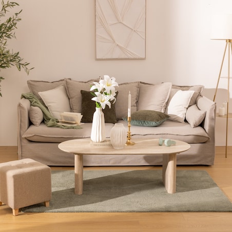 Pufa pikowana na nóżkach LEANDRE, 35 x 35 cm