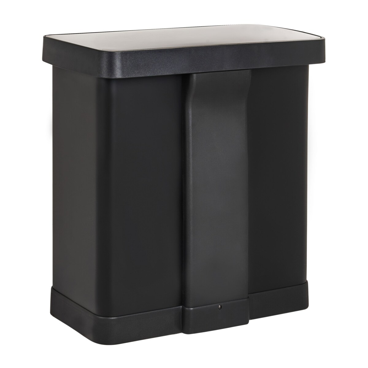 Kosz na śmieci z pedałem dwukomorowy 60 L ECOSORT Metal Czarny