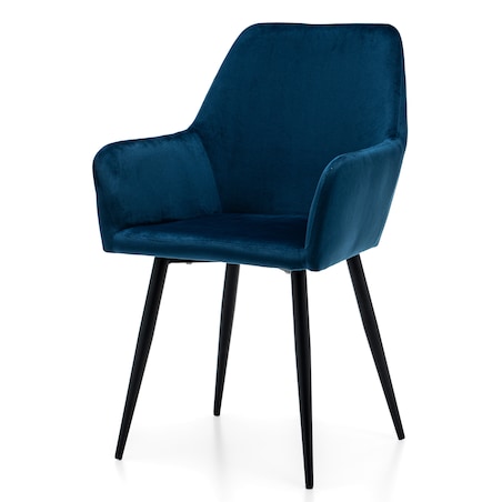 Krzesło tapicerowane welurowe do salonu jadalni IVO granatowe