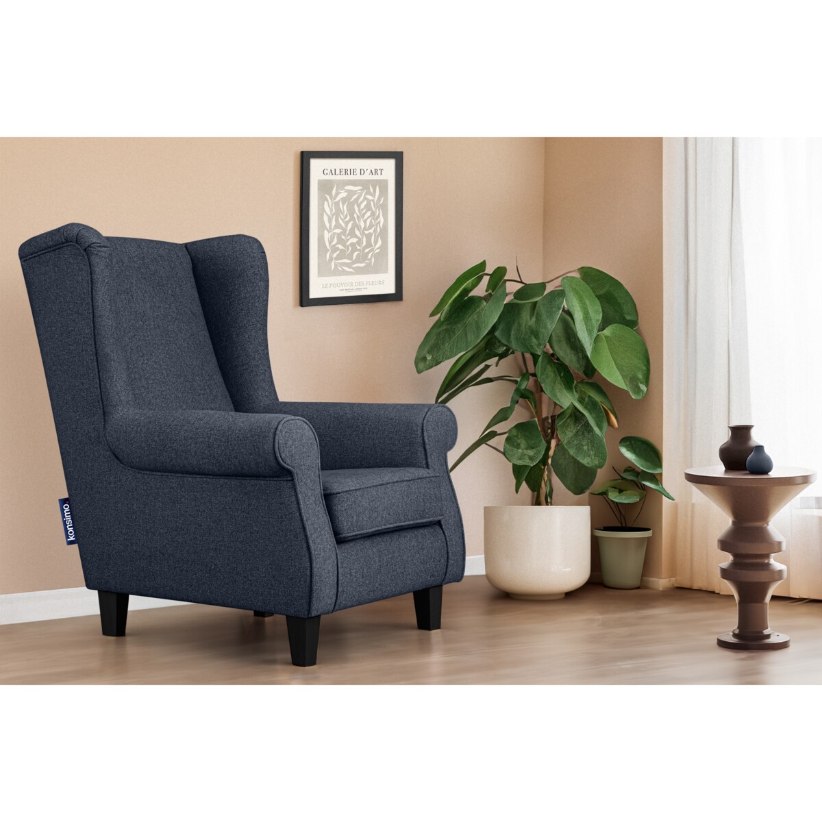 KONSIMO MILES Fotel, kolor ciemny niebieski