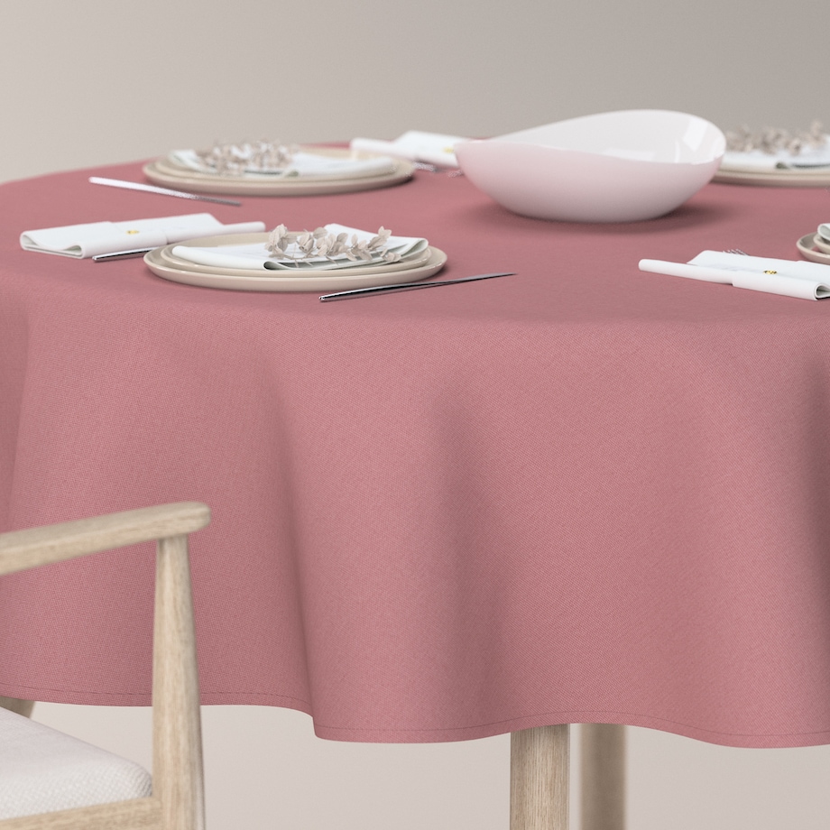 Obrus okrągły 100 x 100 cm zgaszony róż