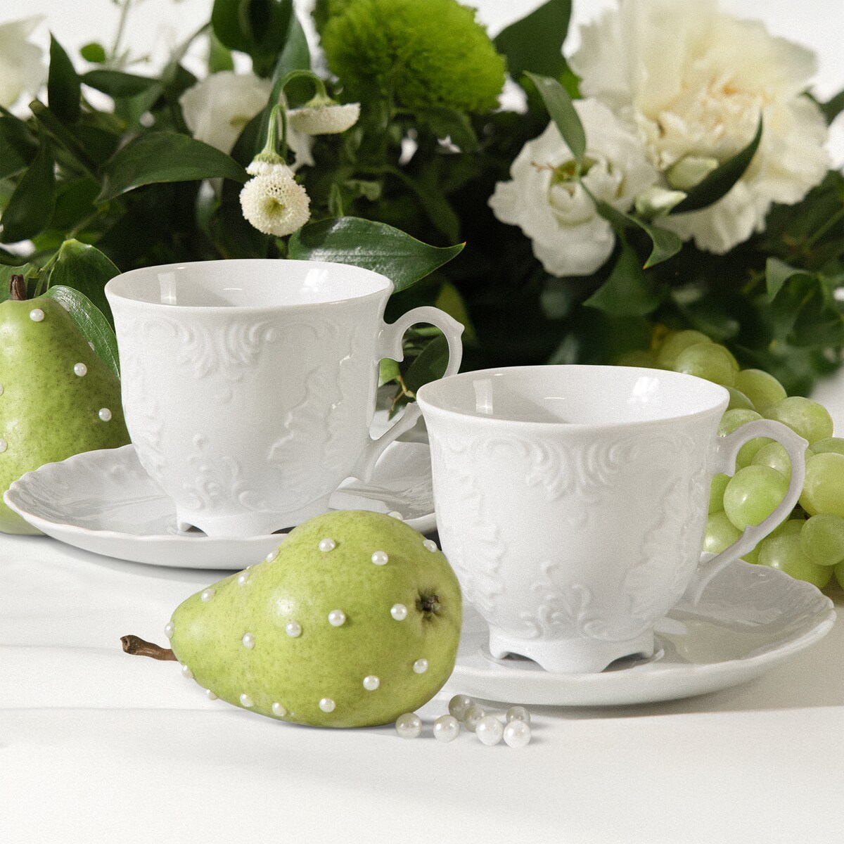 Konsimo ROCOCO MARIA Filiżanka do herbaty ze spodkiem 2 szt.