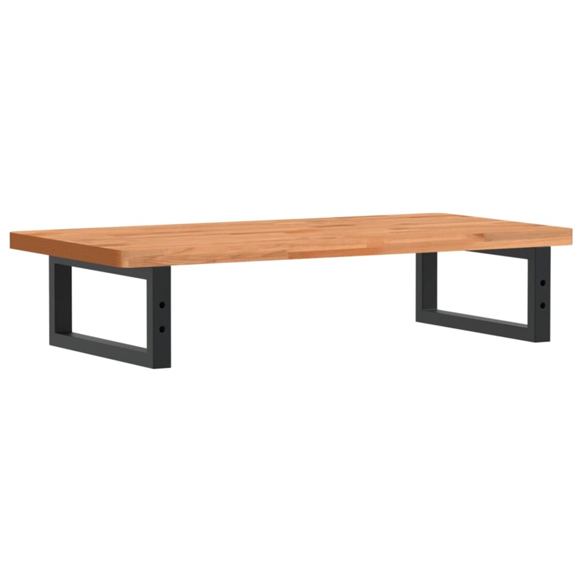 vidaXL Półka ścienna pod umywalkę, stal i lite drewno bukowe