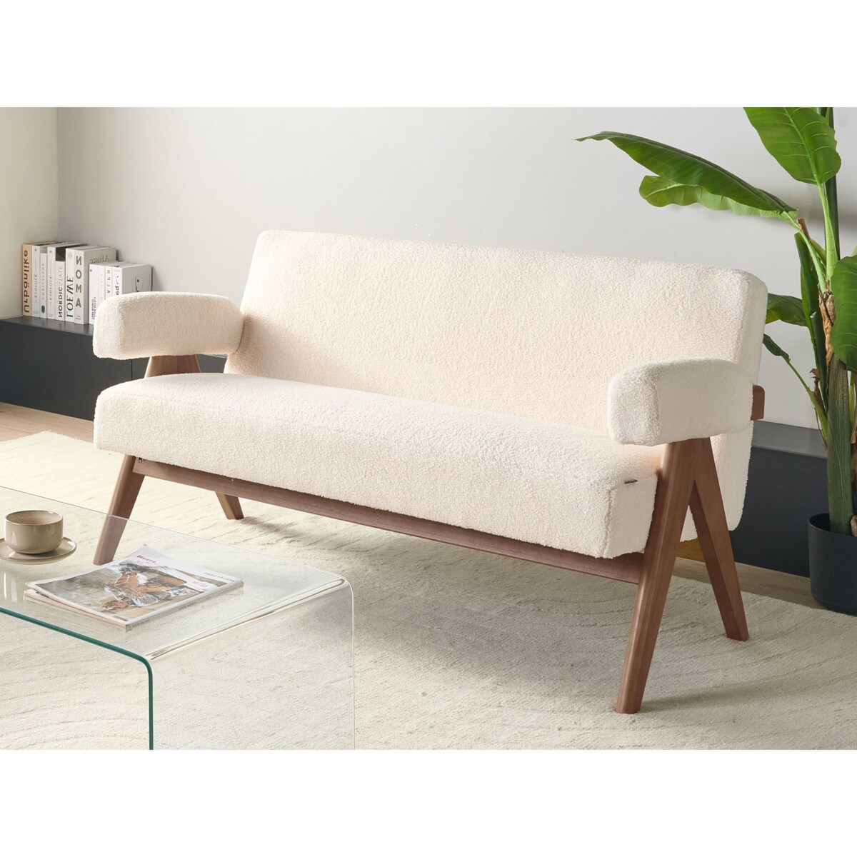 Sofa TAMRE Boucle Złamana biel dla 2 osób