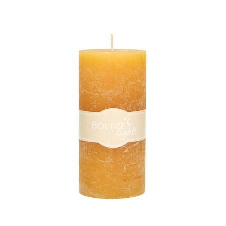 Świeca Lea 15cm mustard, 7 x 15 cm