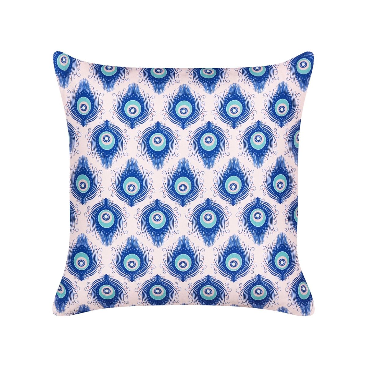 2 poduszki ogrodowe w pawie oczka 45 x 45 cm niebieski z różowym CERIANA