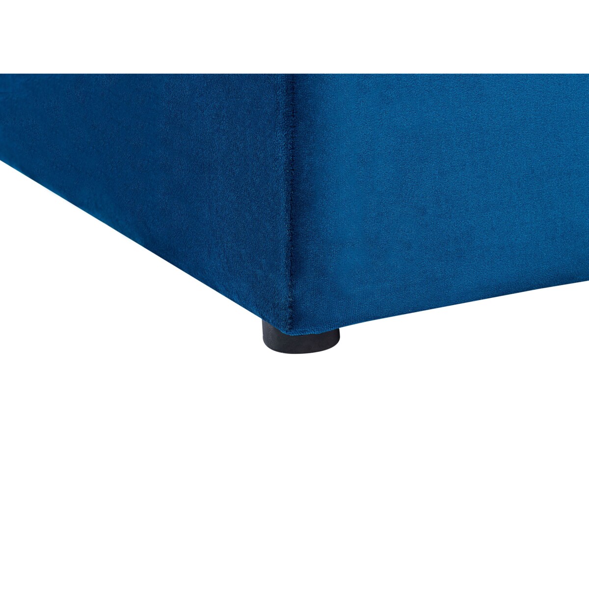 Łóżko wodne welurowe z ławką 140 x 200 cm niebieskie NOYERS