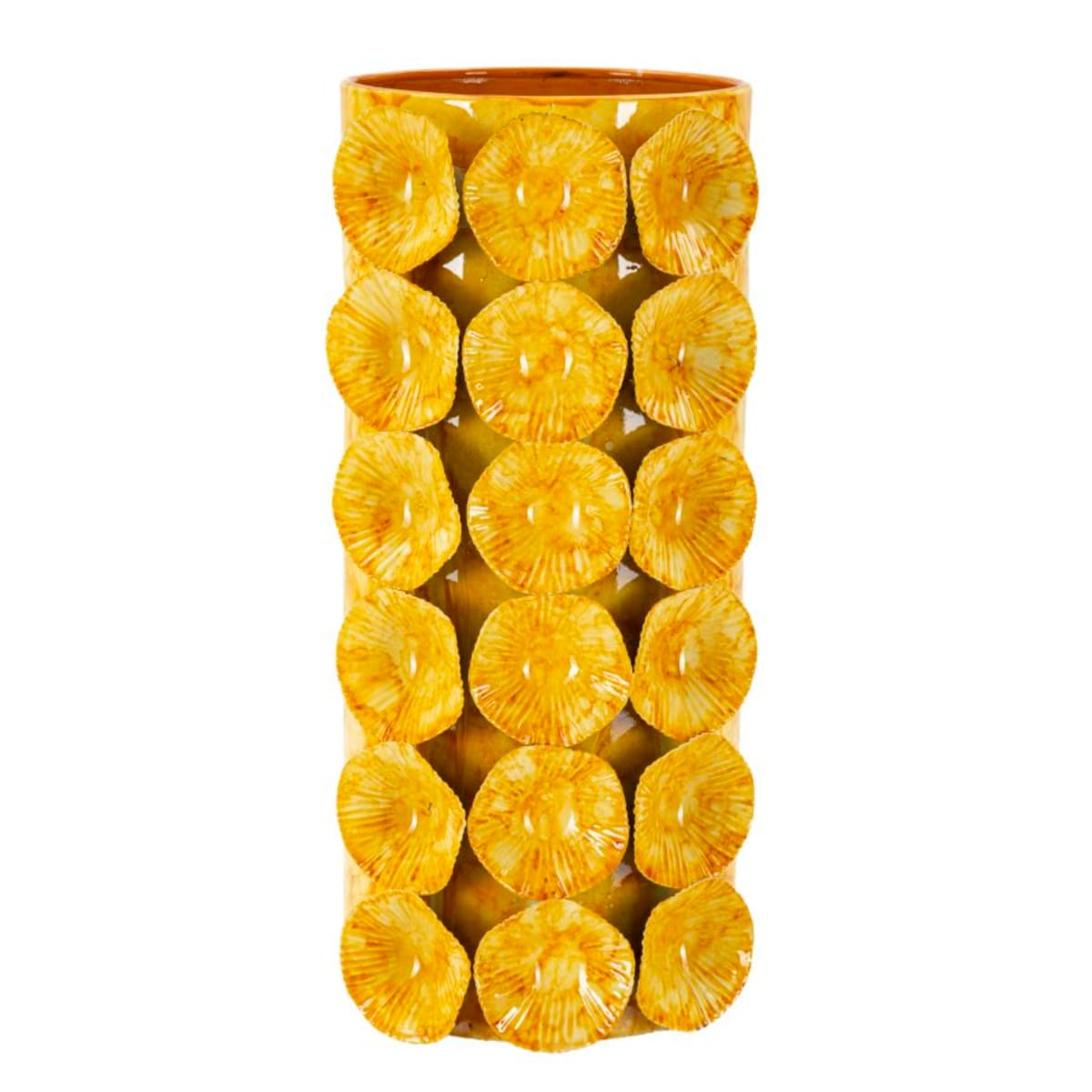 Osłonka dekoracyjna Drop, kolor żółty, żelazo, 16 x 15 x 33 cm, styl nowoczesny, na doniczkę do salonu, Mauro Ferretti