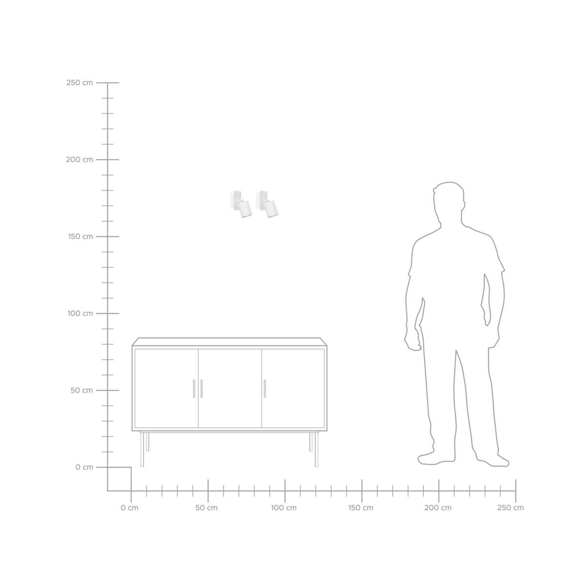 Zestaw 2 lamp spot metalowych biały TIGRIS