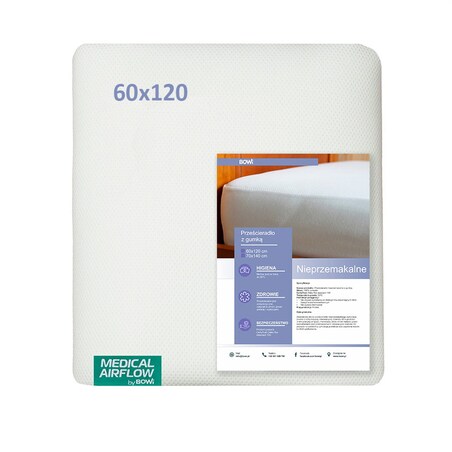 Prześcieradło nieprzemakalne z gumką dziecięce AIRFLOW 60x120 cm