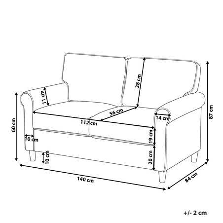 Sofa dla 2 osób RONNEBY Sztruks Ciemnozielony