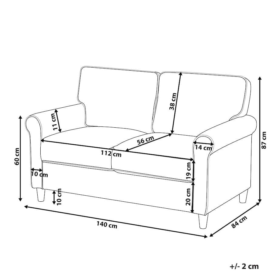 Sofa dla 2 osób RONNEBY Sztruks Ciemnozielony