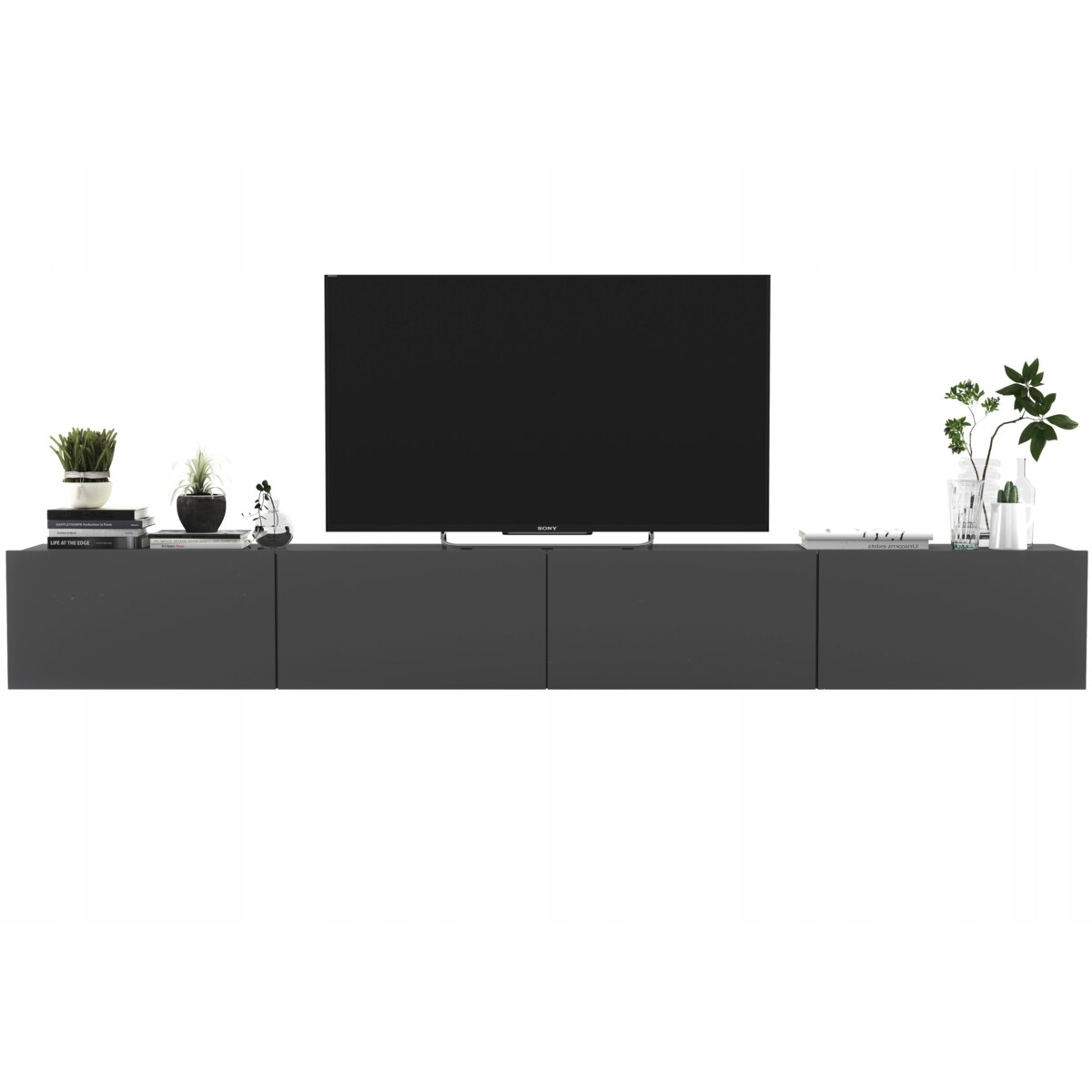 Szafka RTV Loft Wisząca Komoda RTV Grafit MAT 240 cm