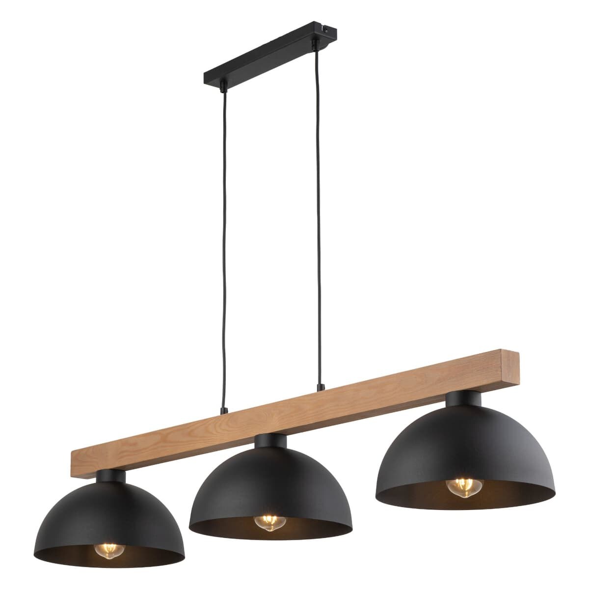 Potrójna lampa wisząca Oslo 4710 TK Lighting drewniana czarna