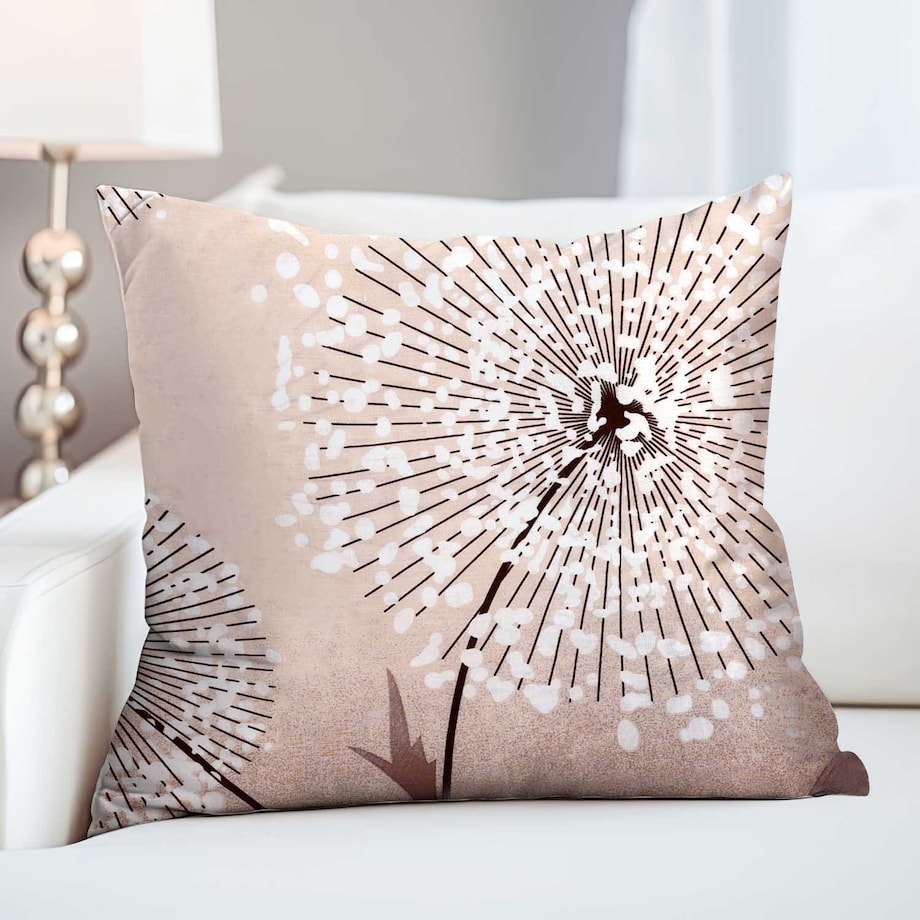 Poszewka dekoracyjna bawełniana 40x40 Blush beżowa w dmuchawce, Cottonlove, Darymex