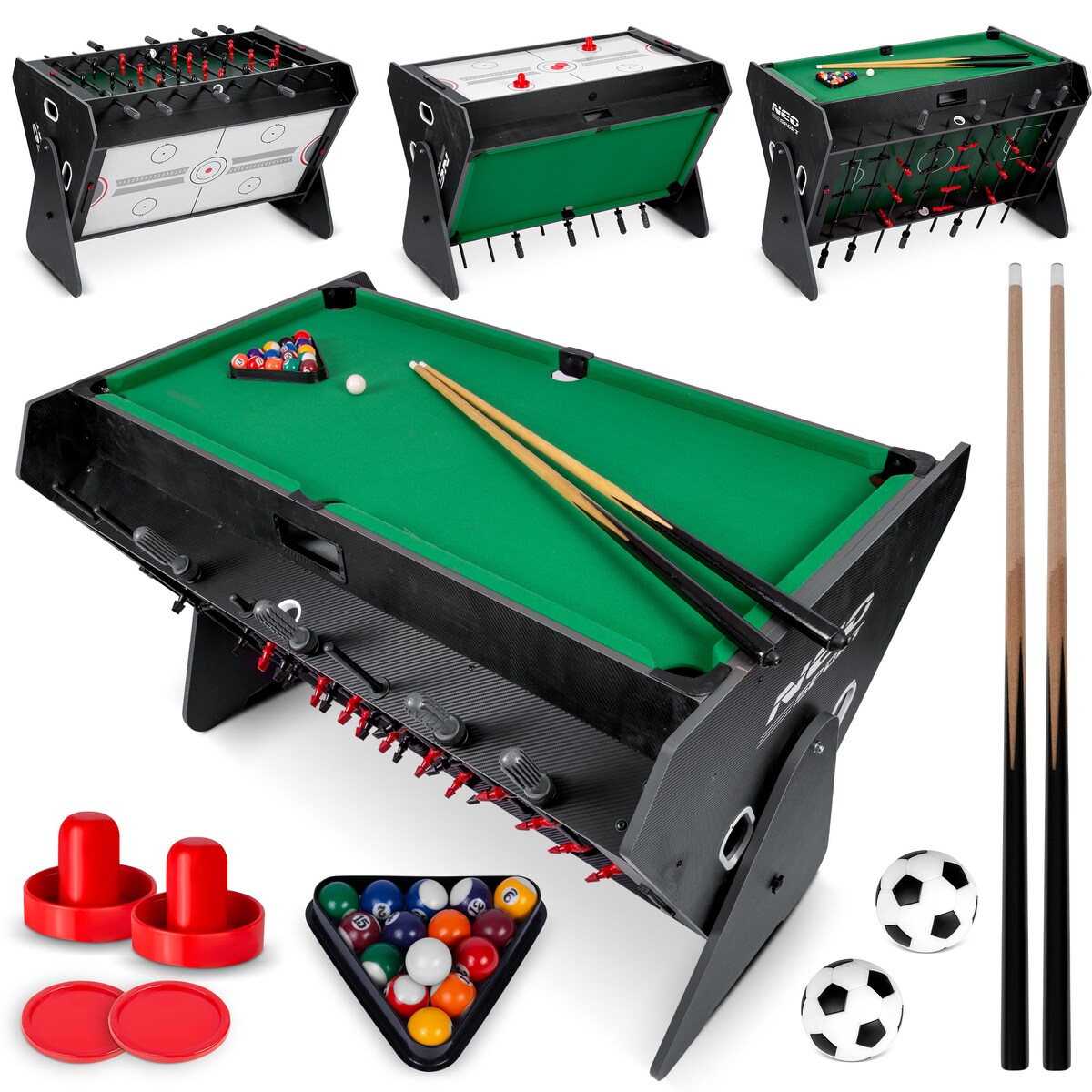 Piłkarzyki cymbergaj bilard stół do gry wielofunkcyjny 3w1 Neo-sport