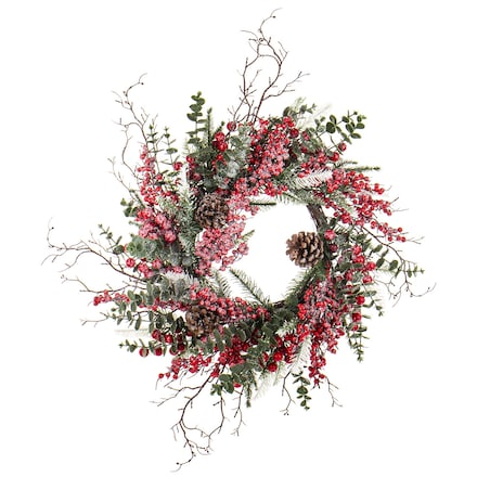 Wieniec wianek świąteczny oszroniony Ø60x20 cm GLASSATO