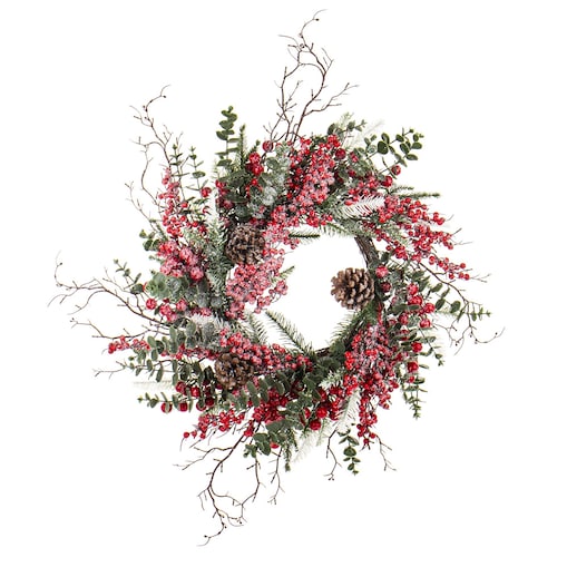 Wieniec wianek świąteczny oszroniony Ø60x20 cm GLASSATO