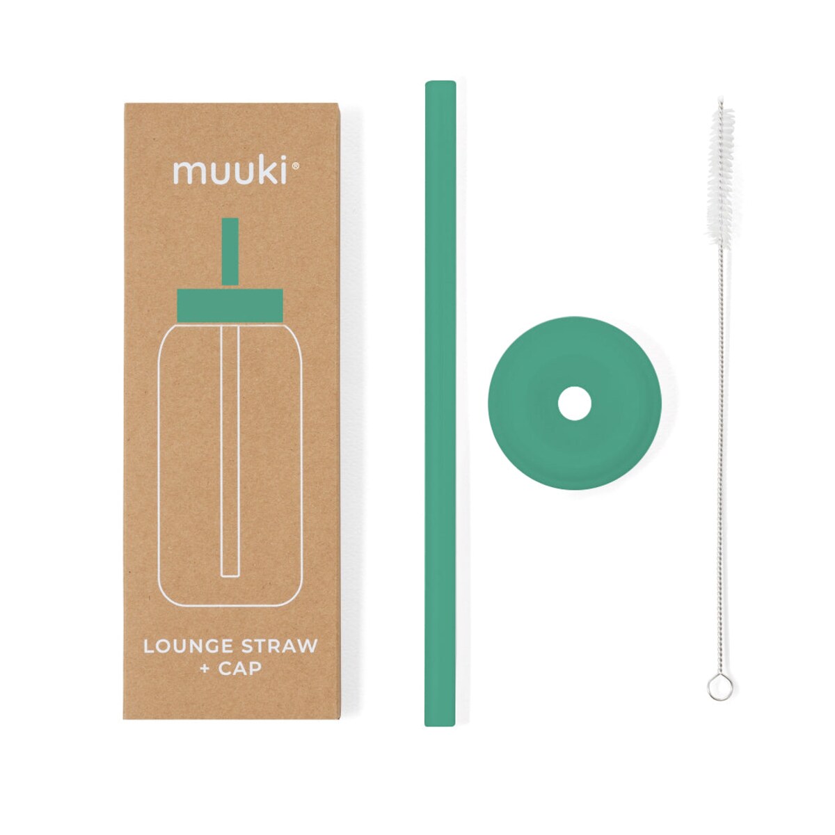 MUUKI słomka do butelki 720 ml, Frosted Green