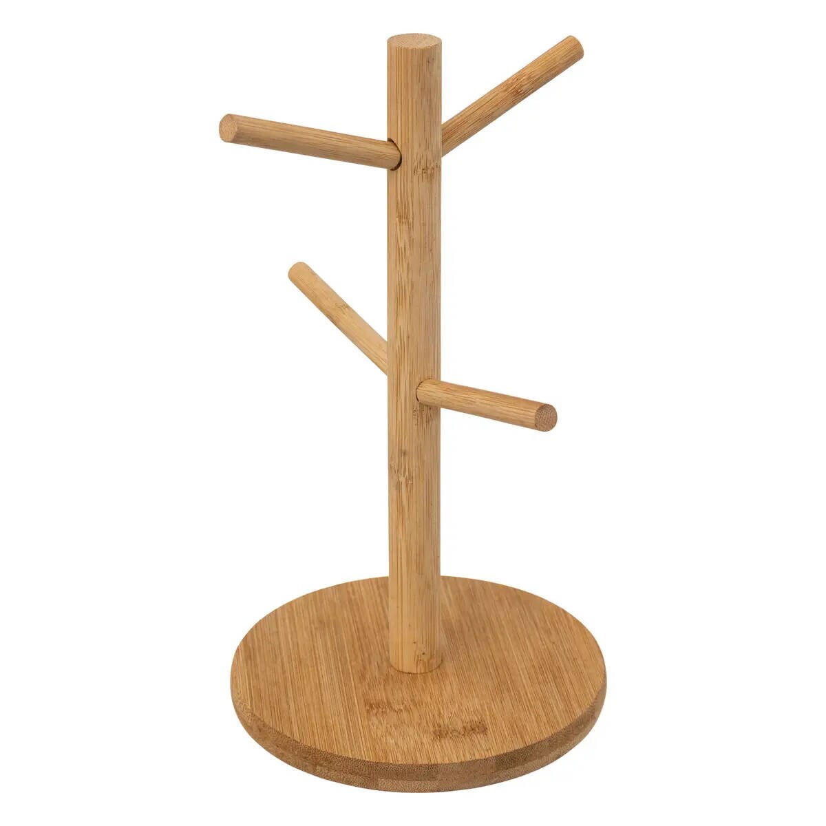 Zestaw 4 ceramicznych kubków na bambusowym stojaku, 240 ml