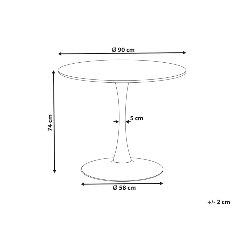 Stół do jadalni okrągły ⌀ 90 cm efekt marmuru czarny BOCA