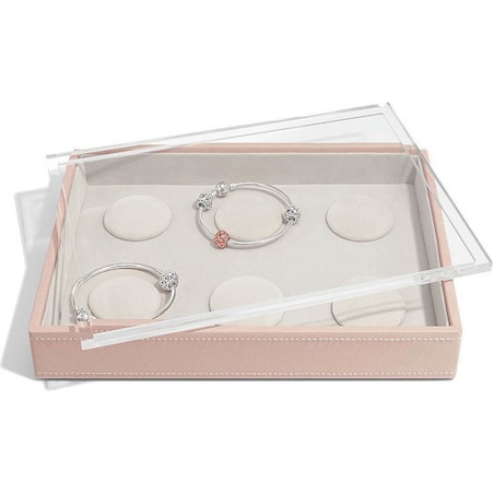 Szkatułka na bransoletki charms Stackers classic jasnoróżowa z pokrywką