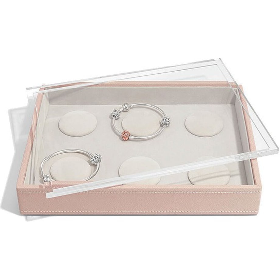 Szkatułka na bransoletki charms Stackers classic jasnoróżowa z pokrywką