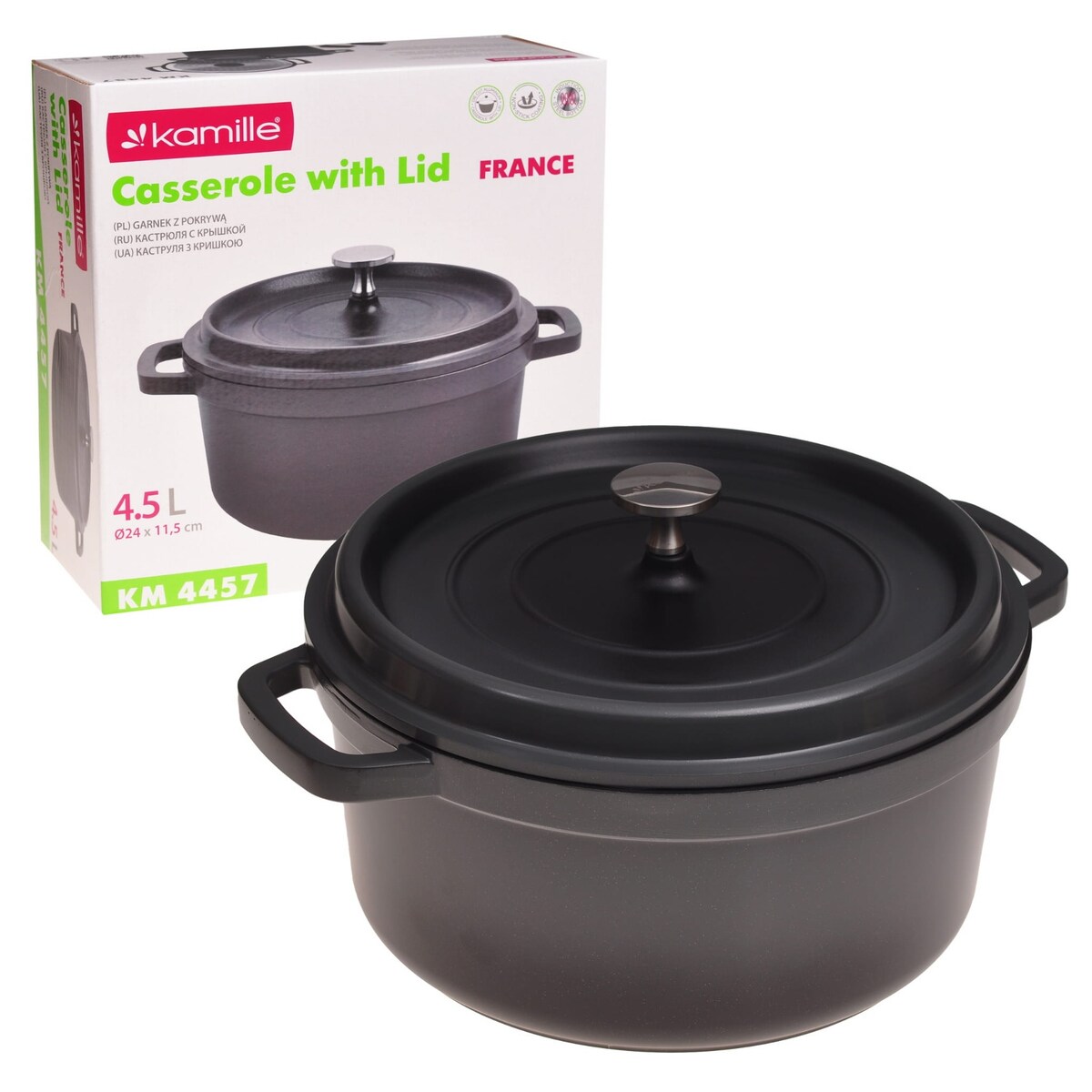 Garnek brytfanna z pokrywką 4.5L KAMILLE
