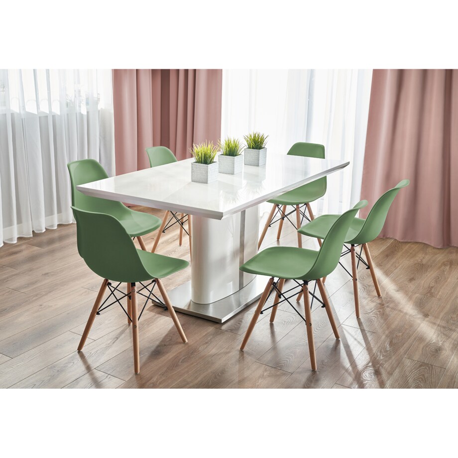 Krzesło skandynawskie kuchenne EVA zielone wygodne