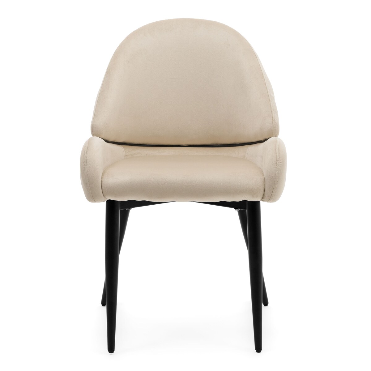 Krzesło tapicerowane welurowe do salonu BERGAMO beżowe