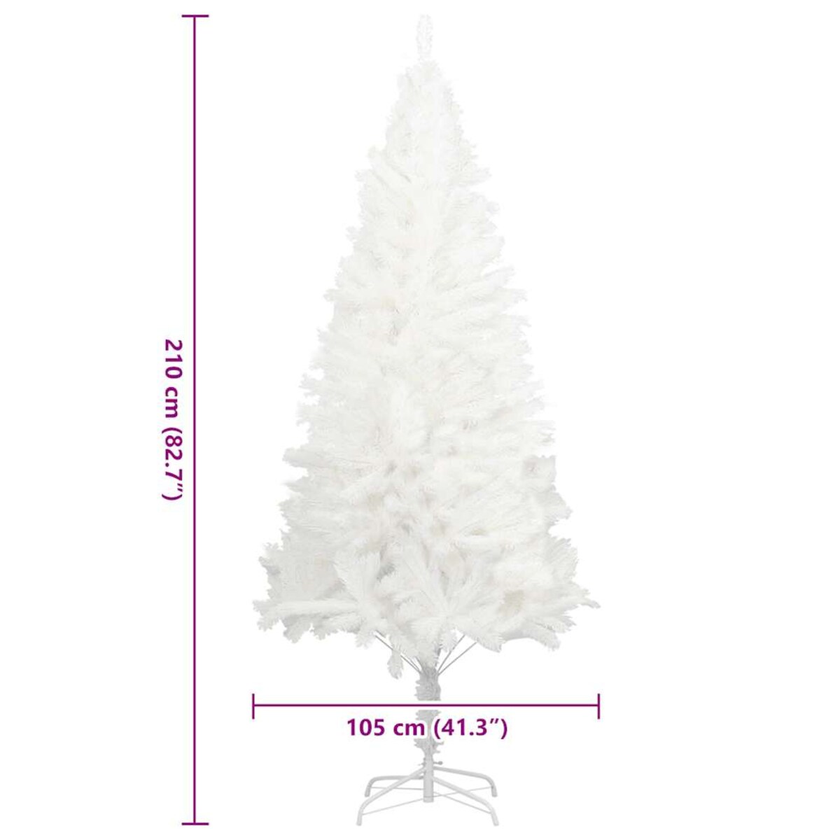 vidaXL Sztuczna choinka z realistycznymi igłami, biała, 210 cm