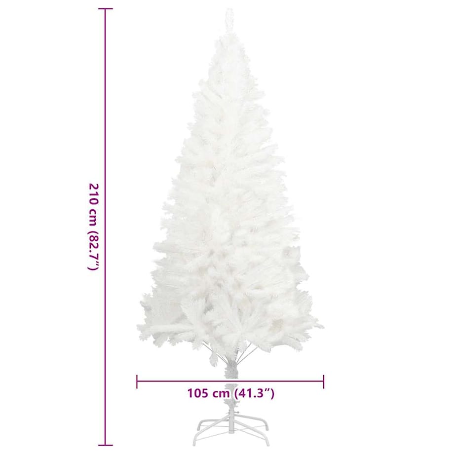vidaXL Sztuczna choinka z realistycznymi igłami, biała, 210 cm