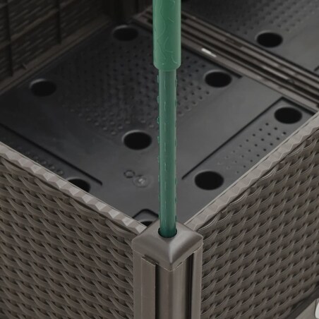 vidaXL Donica ogrodowa z kratką, brązowa, 160x40x142,5 cm, PP