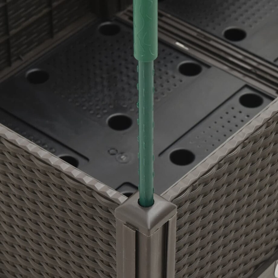 vidaXL Donica ogrodowa z kratką, brązowa, 160x40x142,5 cm, PP