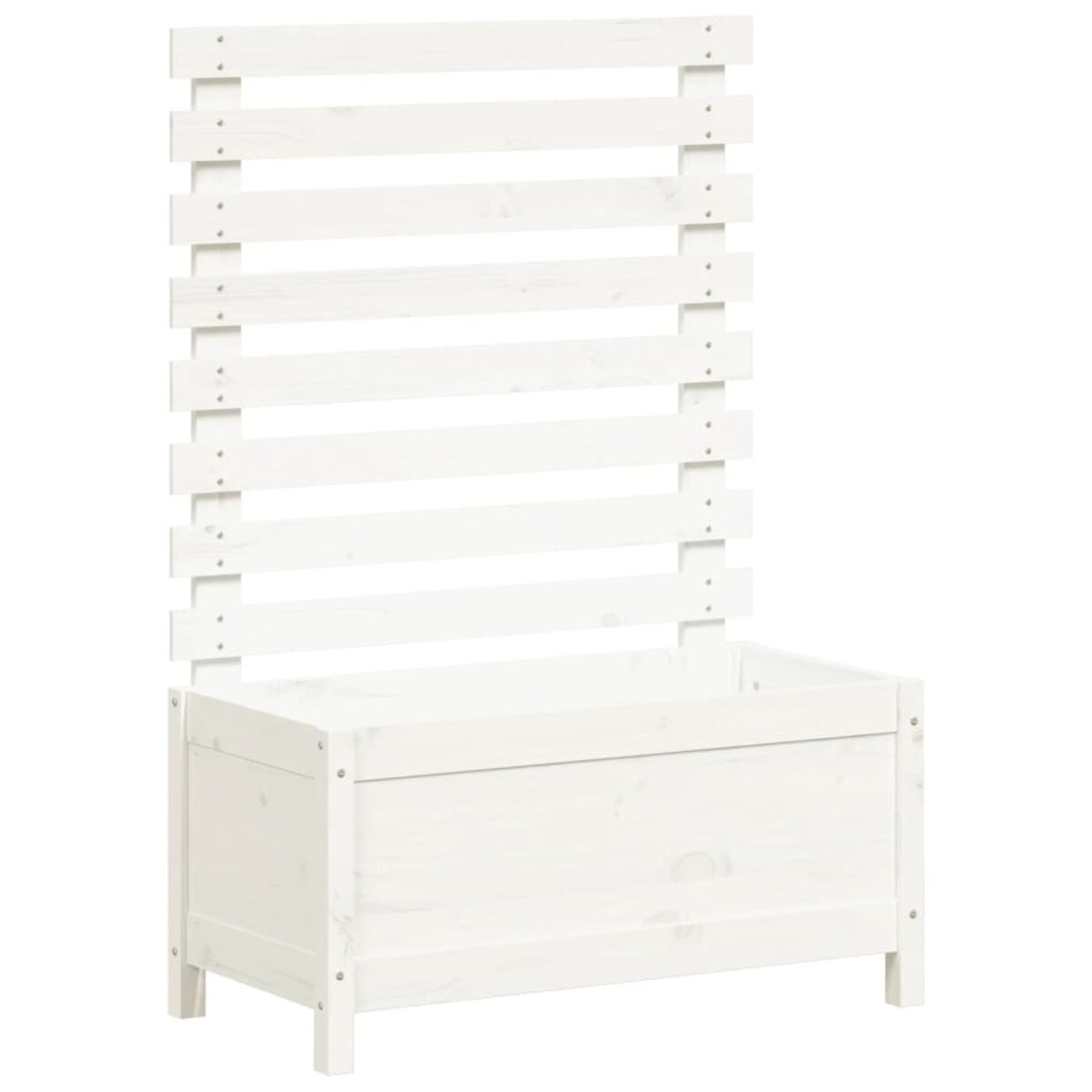 vidaXL Donica ogrodowa z trejażem, biała, 79x39,5x114 cm, lita sosna