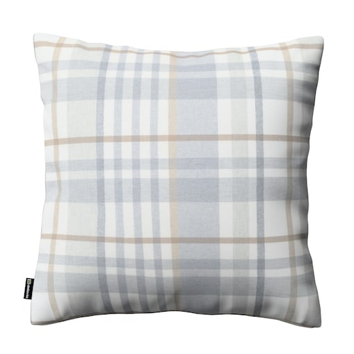 Poszewka Kinga na poduszkę 43x43 kratka beżowo-szary melanż