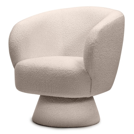 Fotel obrotowy beżowy bouclé Nalf