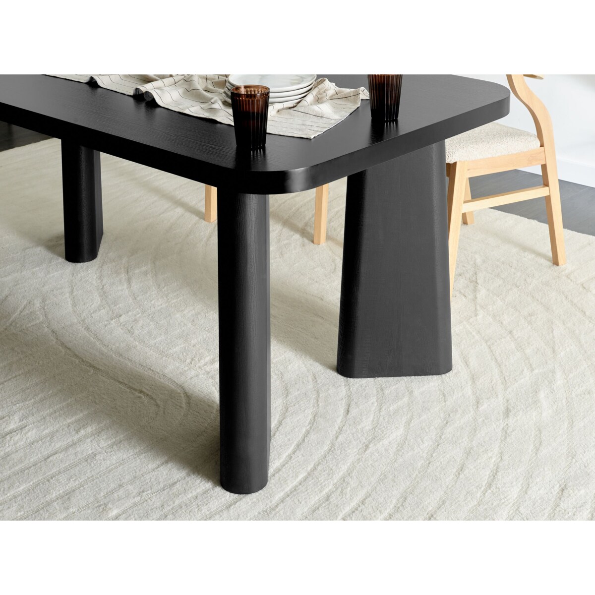 Stoł do jadalni 180 x 90 cm czarny ATLIN