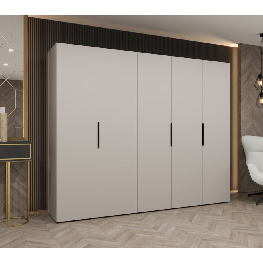 Szafa uchylna otwierana MARBELLA 1 250 wys. 202 cm Kaszmir + u. Czarny