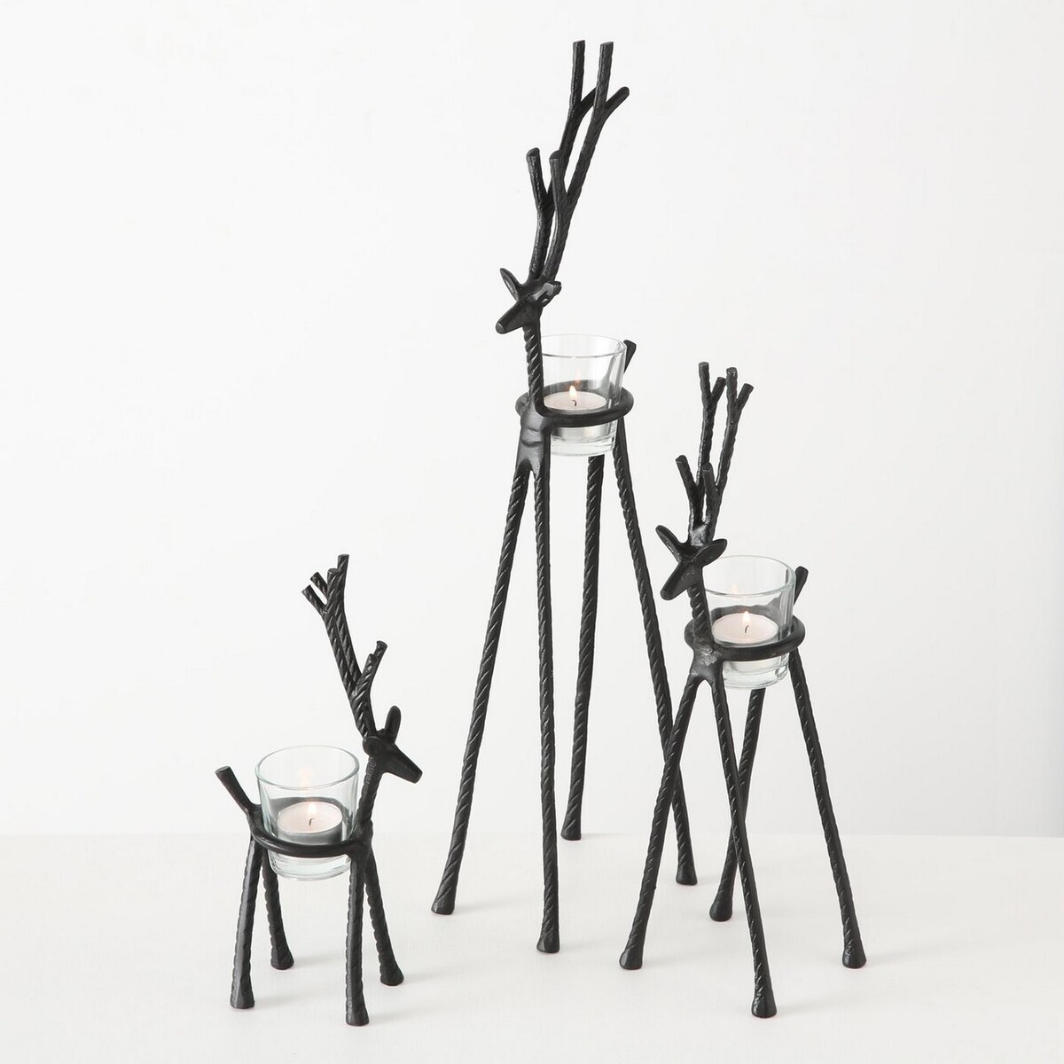 Świecznik Reindeer 36cm black, 8 x 13 x 36 cm