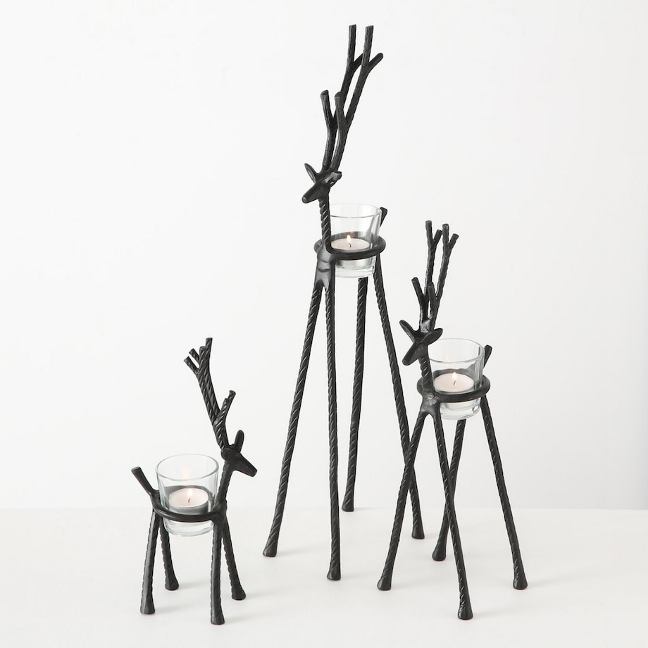 Świecznik Reindeer 36cm black, 8 x 13 x 36 cm
