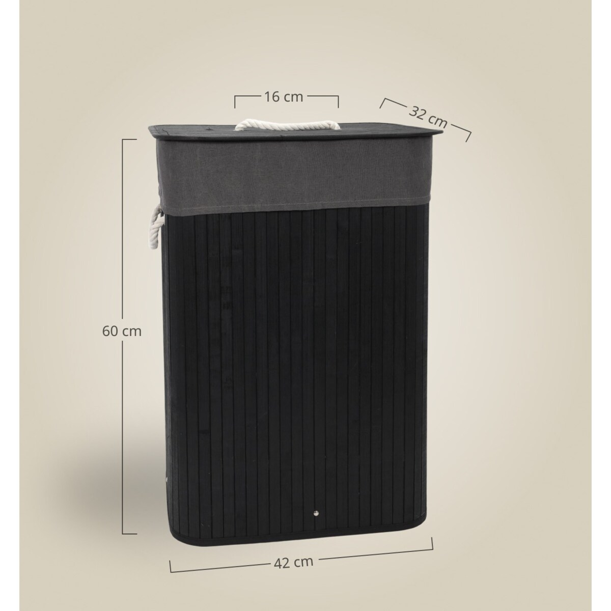 Kosz na pranie 60x42x32 cm 80 litrów LAVAGG czarny